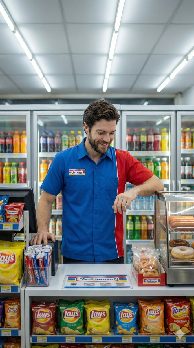 Photorealistic Convenience Store Clerk Cinematic Shot 2