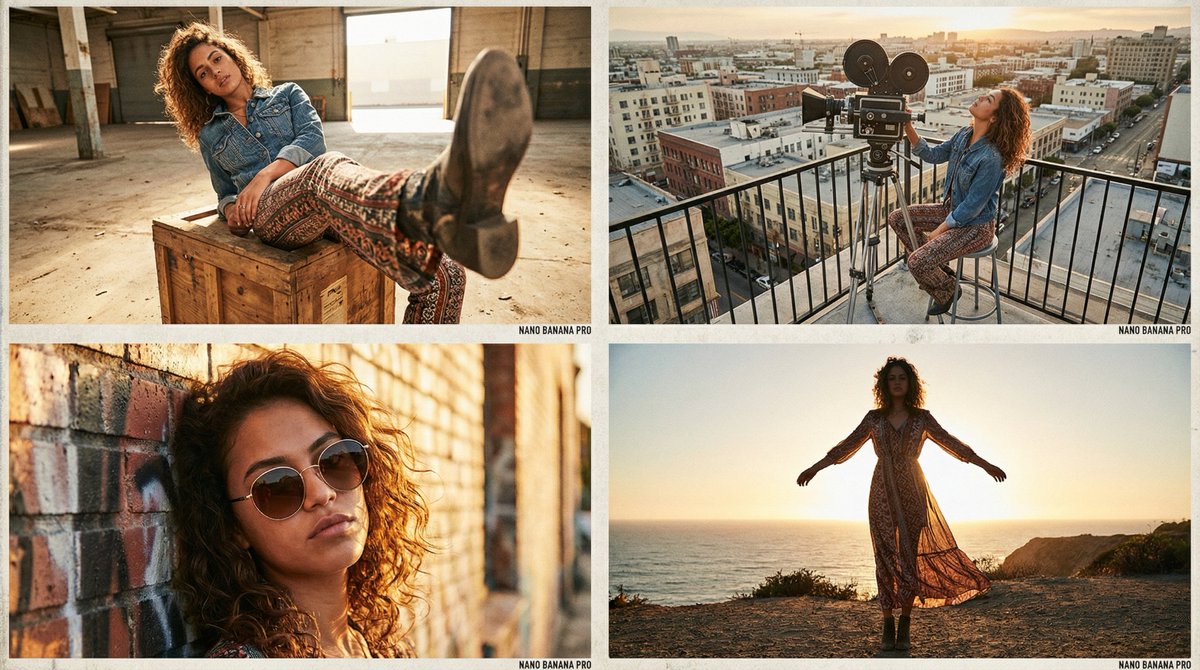 Editorial Fashion Portrait Series Grid Template 2