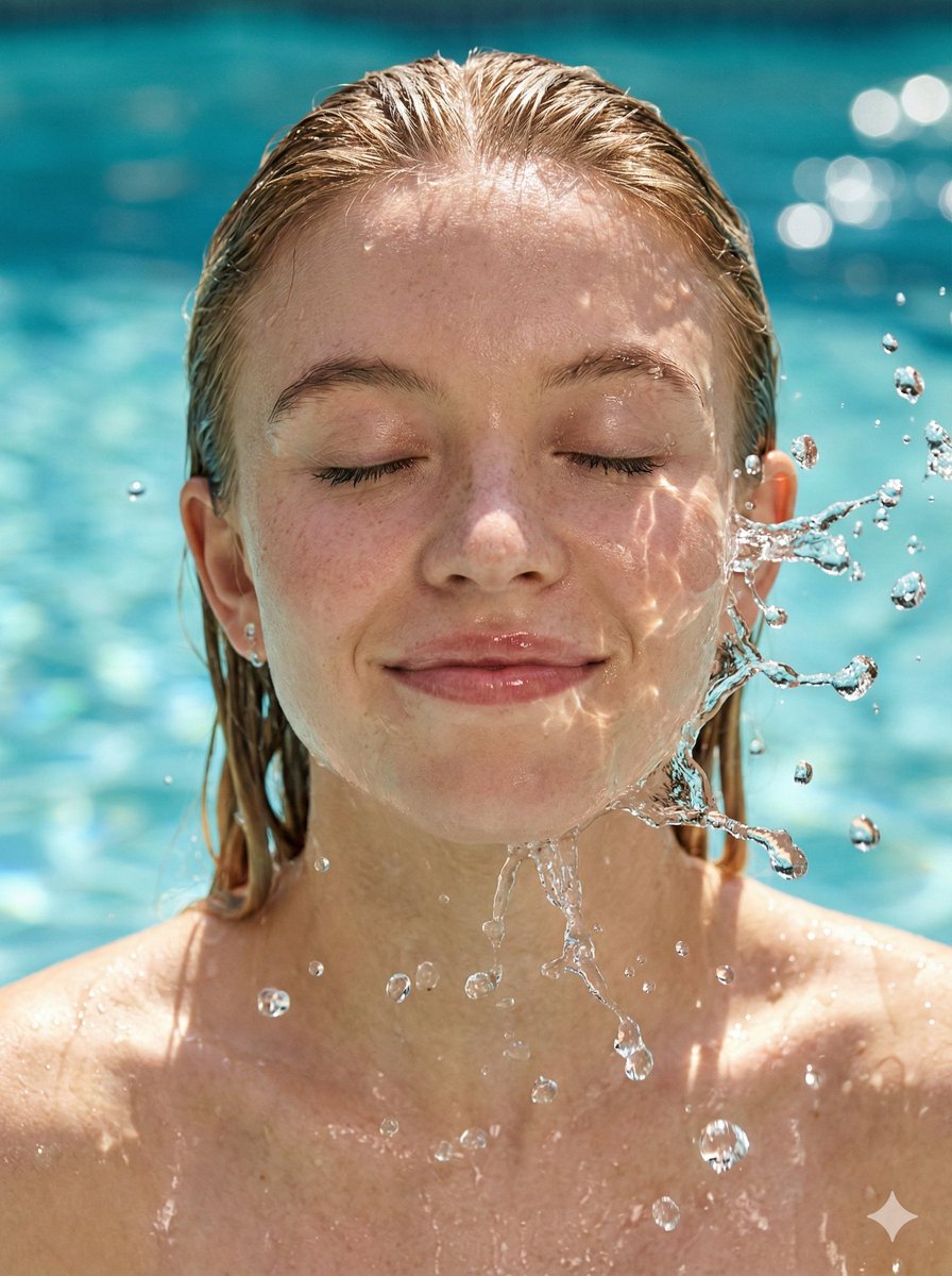 High-Speed Wet Portrait with Caustic Lighting (Sydney Sweeney) 2