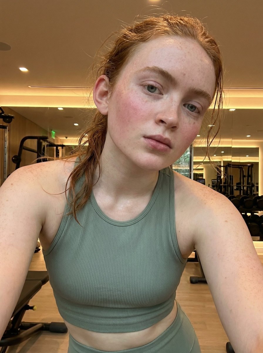 Photorealistic Post-Workout Selfie in Upscale Gym 3