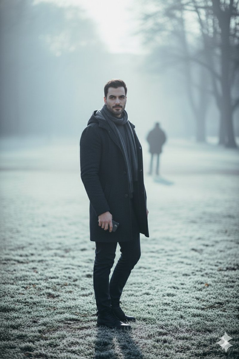Hyperreal winter park walk portrait 3