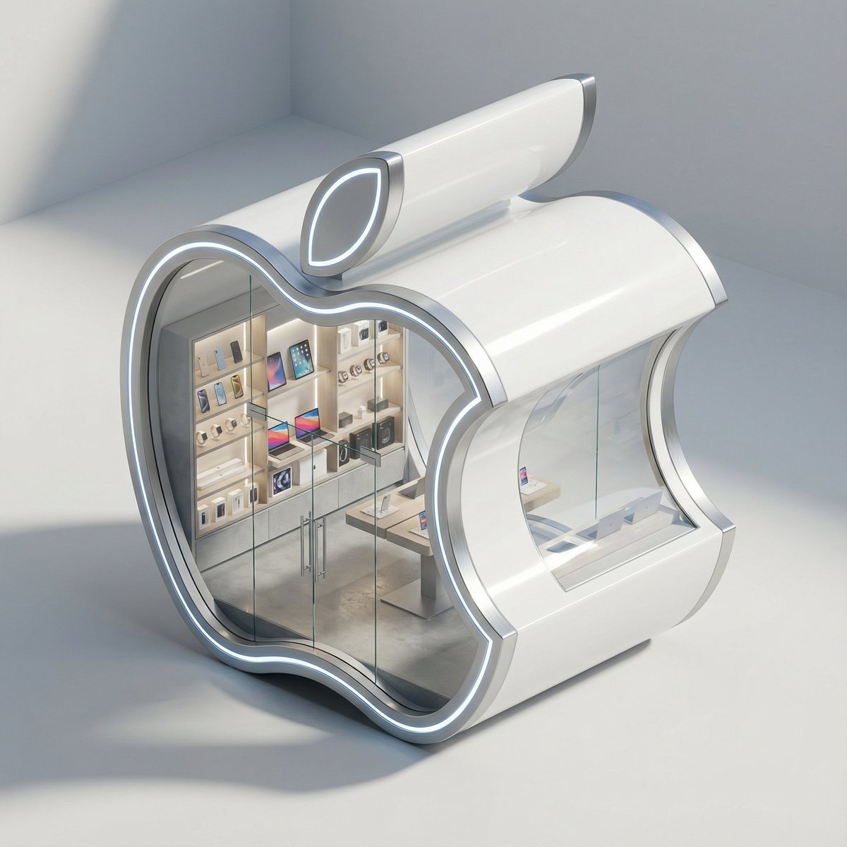 3D Isometric Luxury Pop-Up Kiosk Render